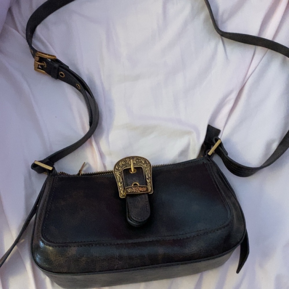 Steve Madden Black Leather Shoulder Bag